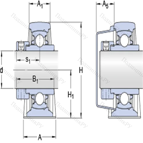 Стационарные подшипниковые узлы типа Y (литой корпус, крепление стопорными винтами) SY 40 WDW