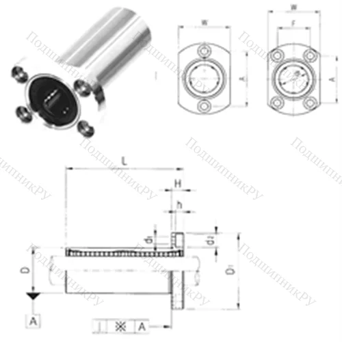Подшипник шариковый линейный LMH 30LUU