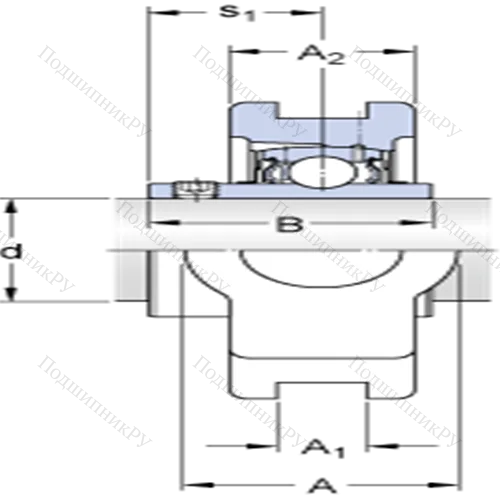 Натяжные подшипниковые узлы типа Y (литой корпус, крепление стопорными винтами) TUJ 20 TF