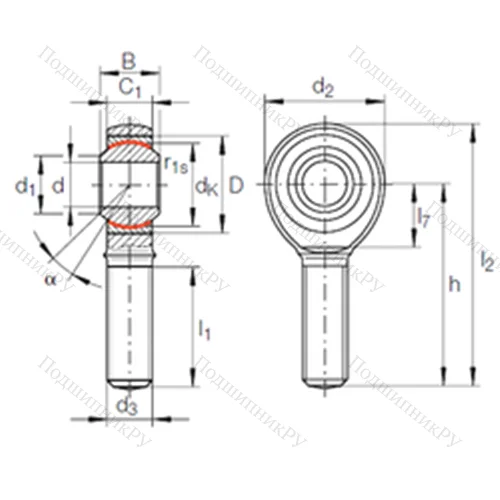 Подшипник скольжения сферический GAKL 10 PW