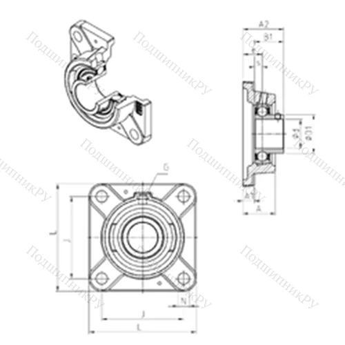 Подшипниковый узел шариковый радиальный USFE 212