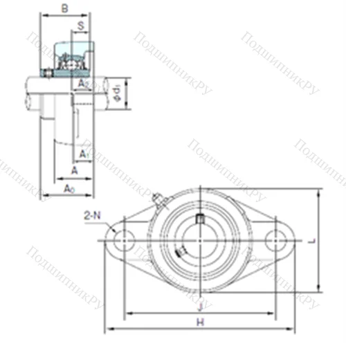Подшипниковый узел шариковый радиальный UCFLX 08