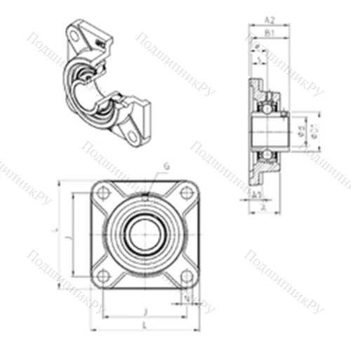 Подшипниковый узел шариковый радиальный UCF 308