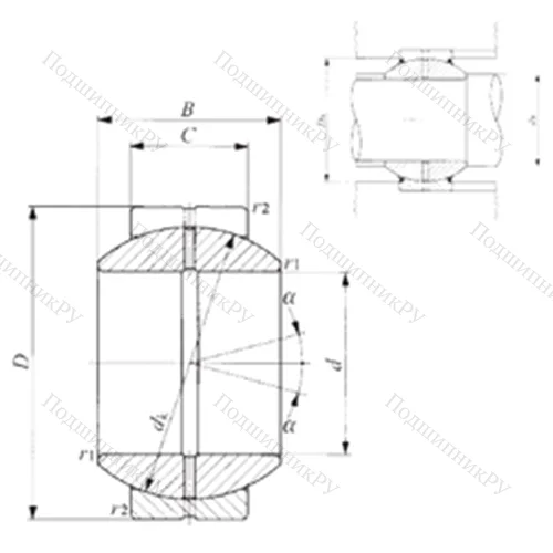 Подшипник скольжения сферический GE 20GS