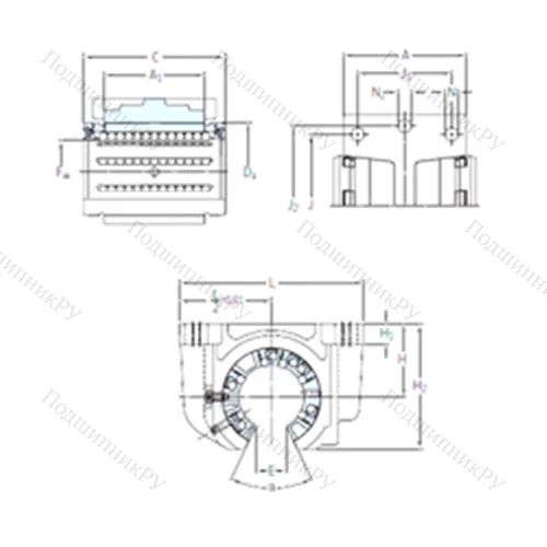 Подшипник шариковый линейный LUCF 12