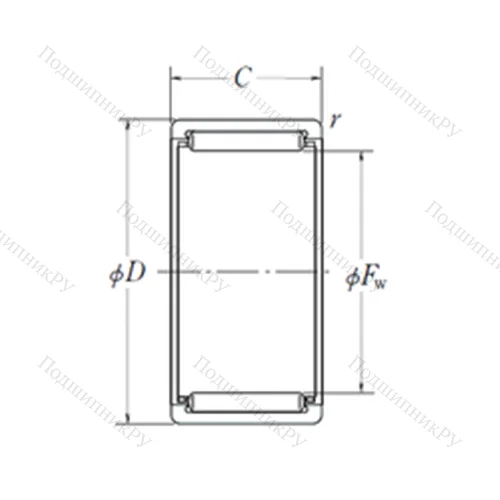 Подшипник игольчатый радиальный RLM 1416