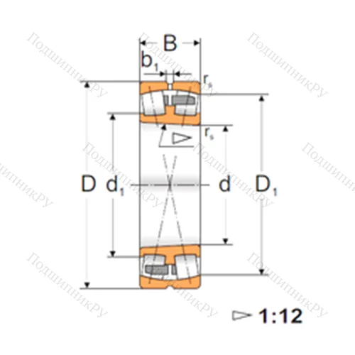 Подшипник роликовый радиальный самоцентрирующийся 22222 KMBW 33