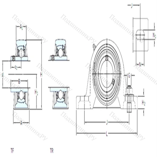 Подшипниковый узел шариковый радиальный SY 1.1/8 TF
