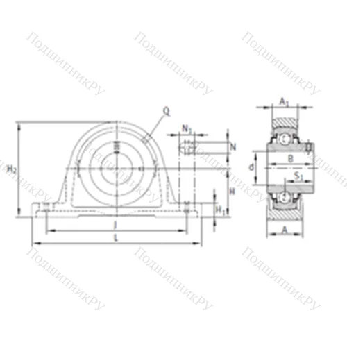 Подшипниковый узел шариковый радиальный RASEY 35-JIS
