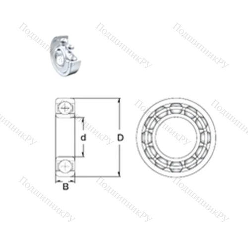 Подшипник шариковый радиальный 689-2ZW 6