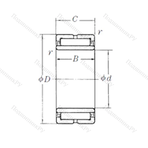 Подшипник игольчатый радиальный NA 6918