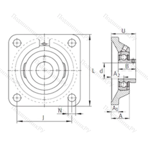 Подшипниковый узел шариковый радиальный PCJY 3/4