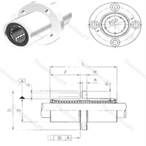 Подшипник шариковый линейный LMEFM 8