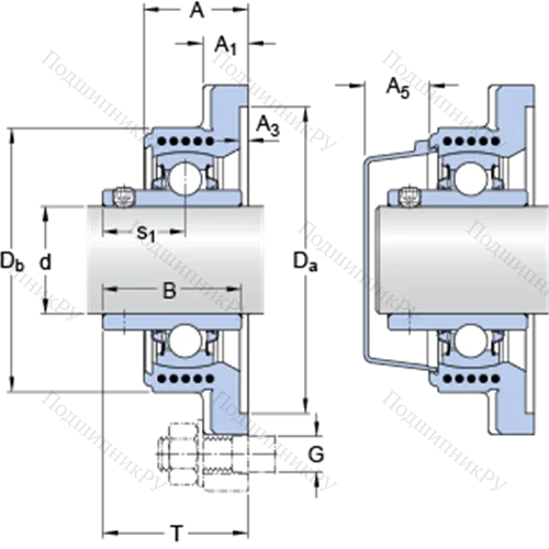 Фланцевые подшипниковые узлы типа Y (корпус типа Y-TECH, квадратный фланец, крепление стопорными винтами) FYK 40 TD