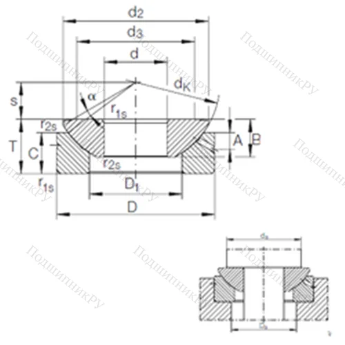 Подшипник скольжения сферический GE 70 AX