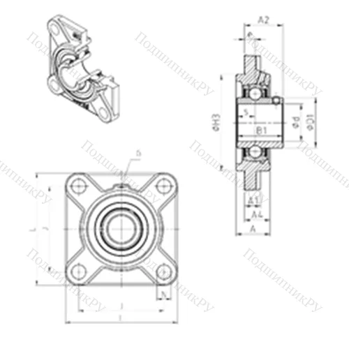 Подшипниковый узел шариковый радиальный UCFS 309