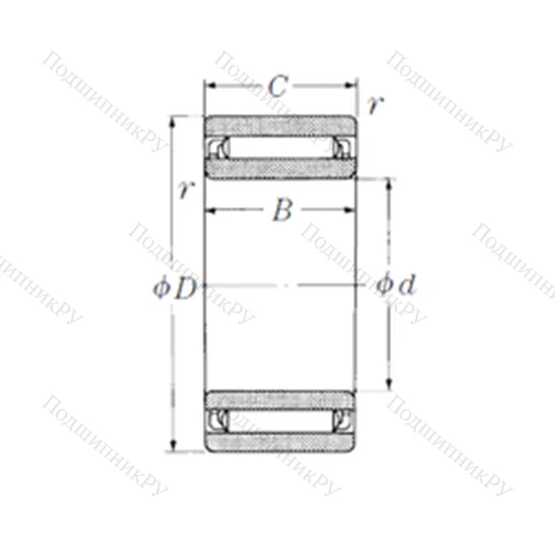 Подшипник игольчатый радиальный NAF 457220