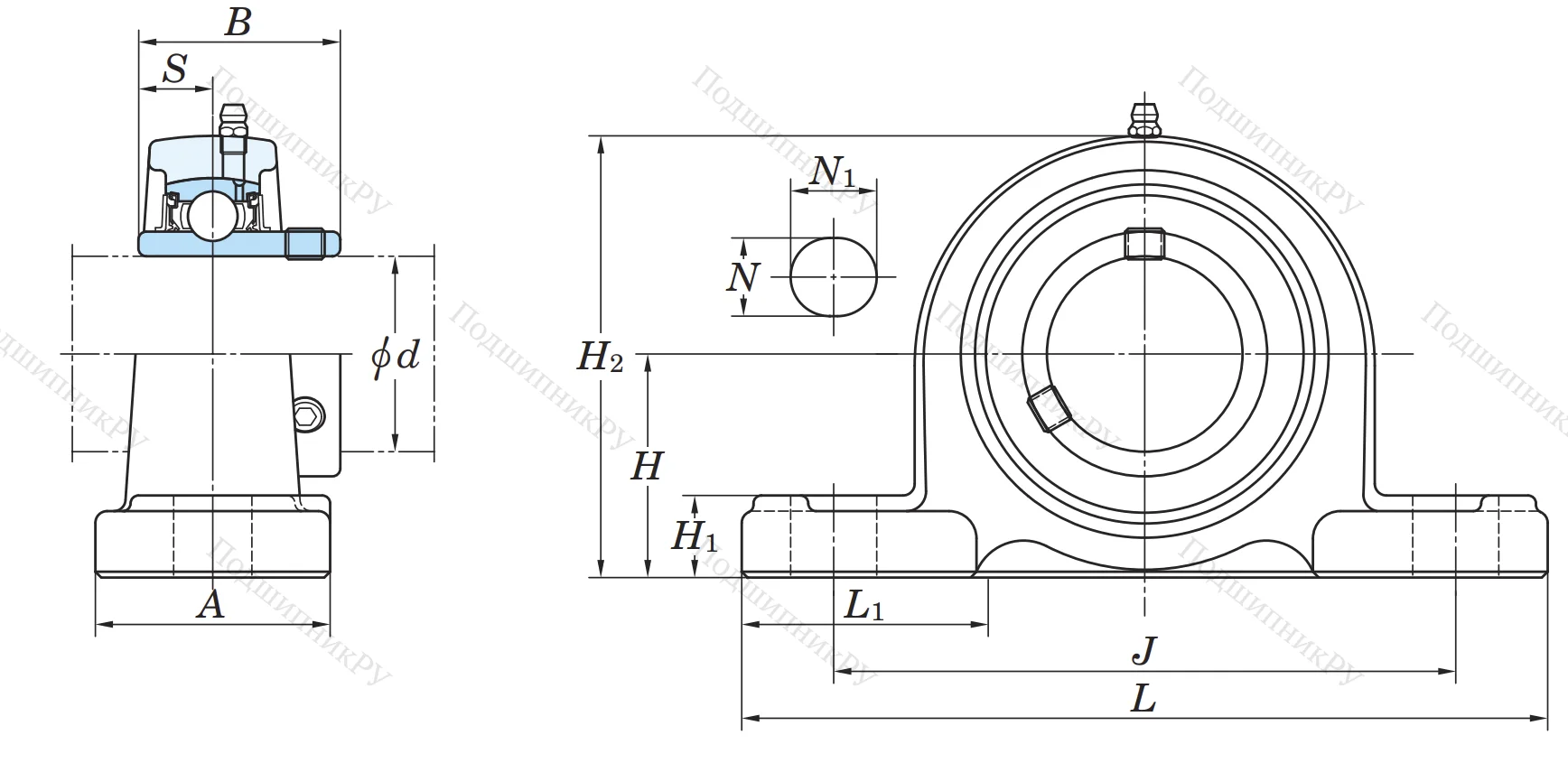 Подшипниковый узел UCP 210 (480210)
