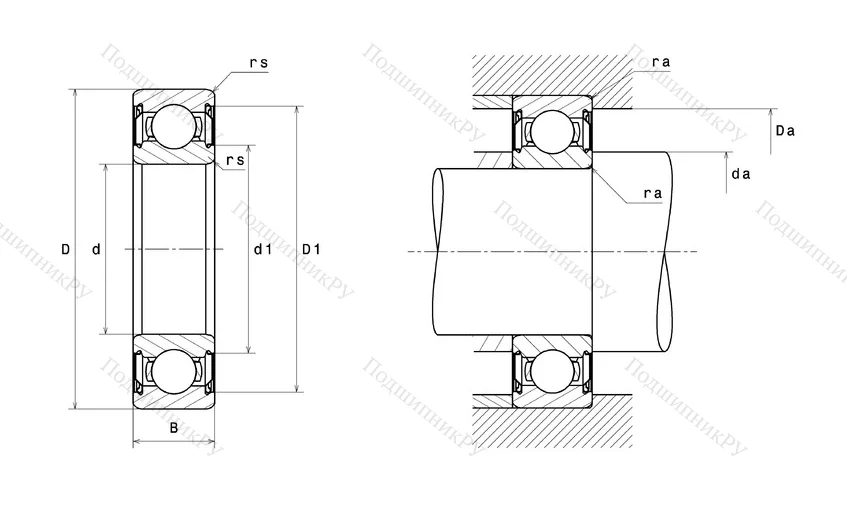Высокотемпературный  подшипник 6001 FT 150ZZ