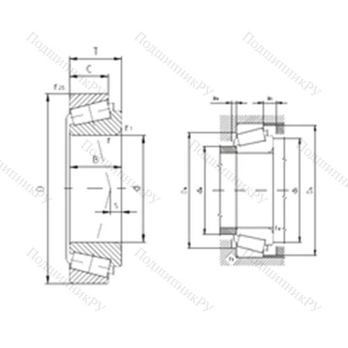 Подшипник роликовый радиально-упорный 1780/1729