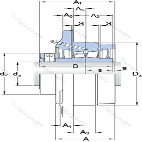 Фланцевые роликоподшипниковые узлы (стопорное кольцо и втулка, для дюймовых валов) FYRP 4 15/16