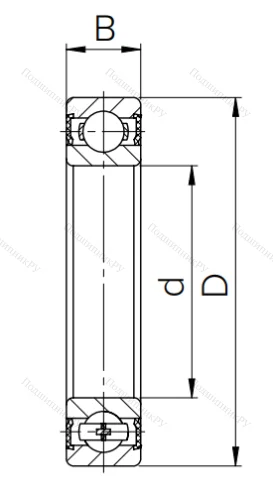 Шариковый однорядный подшипник 1000907 2RS (6907 2RS) в Ярославле