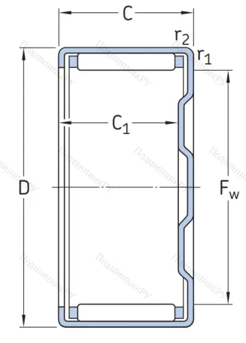 Игольчатый подшипник BK 1212 от производителя  SKF
