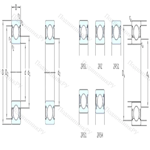 Подшипник шариковый радиальный 6001-RSH