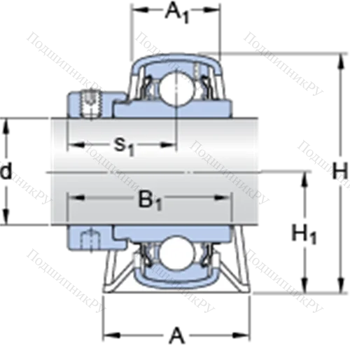 Стационарные подшипниковые узлы типа Y (литой корпус, крепление стопорными винтами) P 40 WF