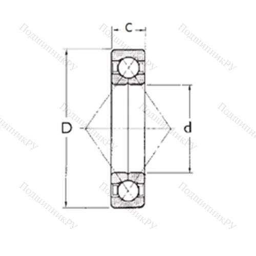 Подшипник шариковый радиально-упорный с четырёхточечным QJ 320