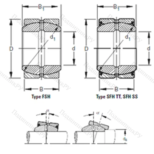 Подшипник скольжения сферический 60FSH 105