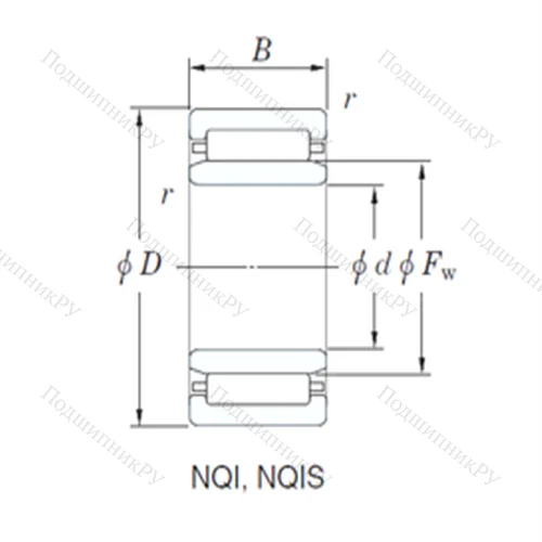 Подшипник игольчатый радиальный NQI 45/35