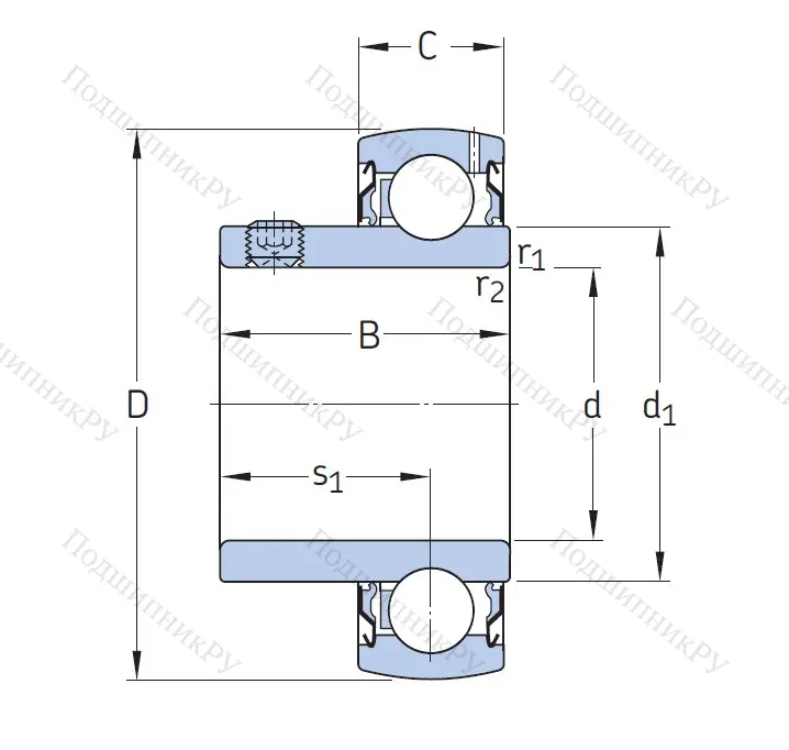 Корпусный подшипник YAT 205