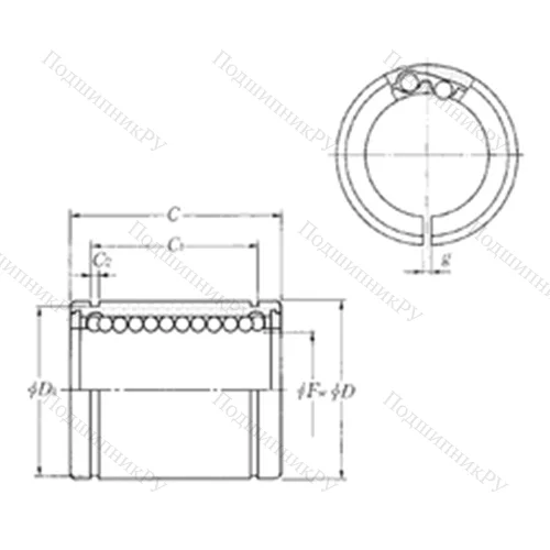 Подшипник шариковый линейный KLM 35S