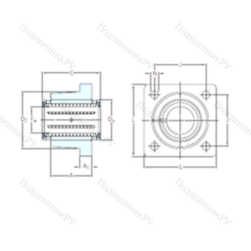 Подшипник шариковый линейный LVCR 40-2LS от производителя  SKF