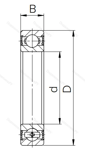 Шариковый однорядный подшипник 6-180312 С17 ГОСТ 520