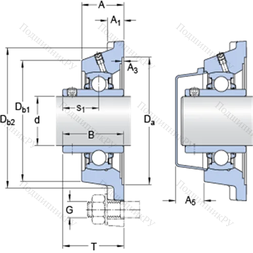 Фланцевые подшипниковые узлы типа Y (корпус типа Y-TECH, квадратный фланец, крепление стопорными винтами) FY 45 TDW