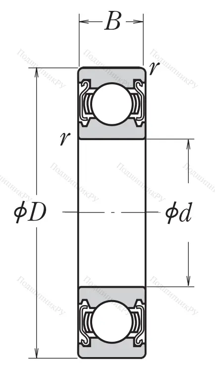 Однорядный шариковый подшипник 6030 ZZ C 3