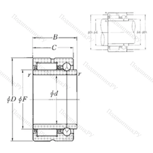 Подшипник комбинированный NKIB 5912R