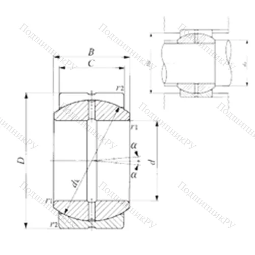 Подшипник скольжения сферический SB 60A