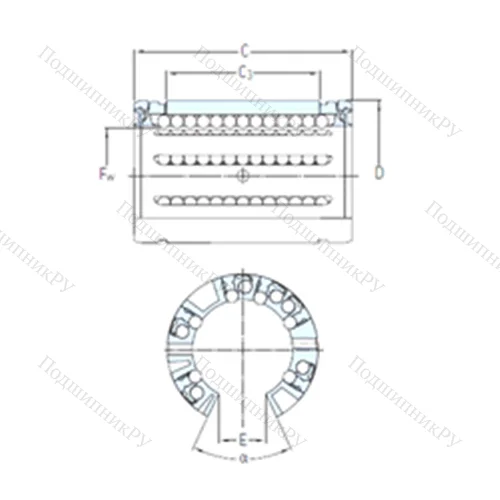 Подшипник шариковый линейный LBCT 80 A
