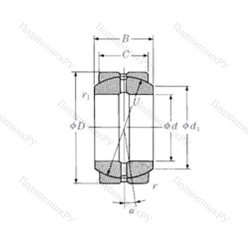 Подшипник скольжения сферический 25FSF 42