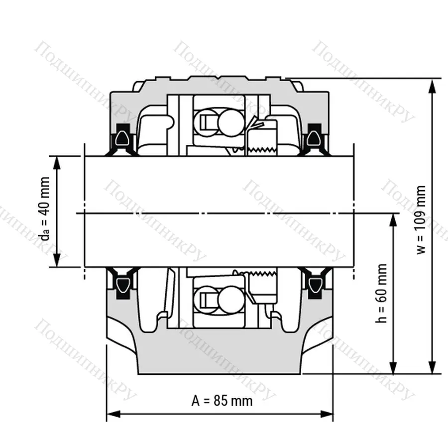 Разборный корпус опорного блока SNL 509 / Вал 40мм