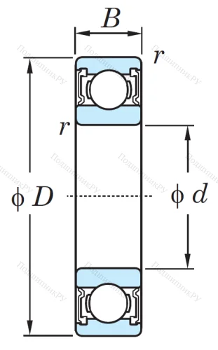 Однорядный шариковый подшипник 6310 2RS C 3 от производителя  KOYO