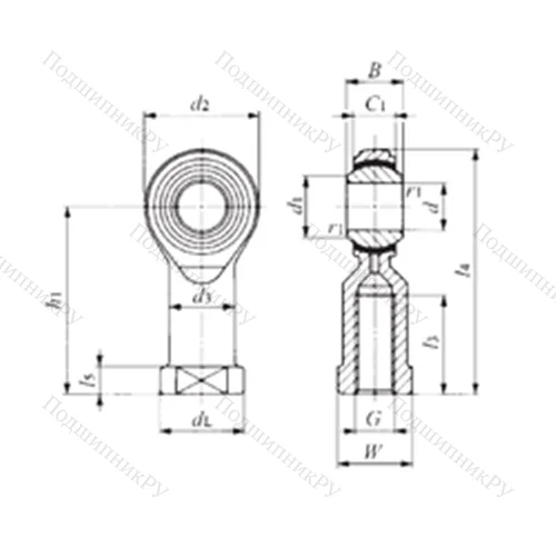 Подшипник скольжения сферический PHS 18EC