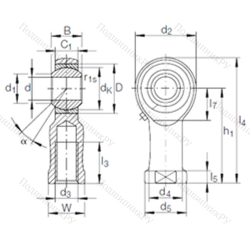 Подшипник скольжения сферический GIKR 25 PB