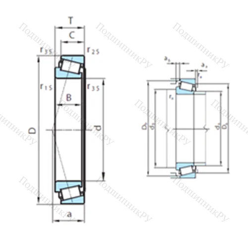 Подшипник роликовый радиально-упорный  611-300-1