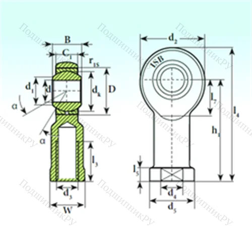 Подшипник скольжения сферический TSF 18 C