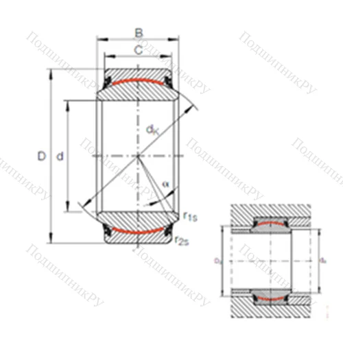 Подшипник скольжения сферический GE 90 UK-2RS