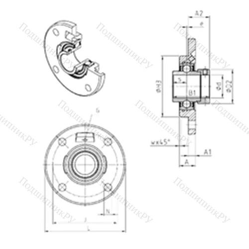 Подшипниковый узел шариковый радиальный EXFCE 203